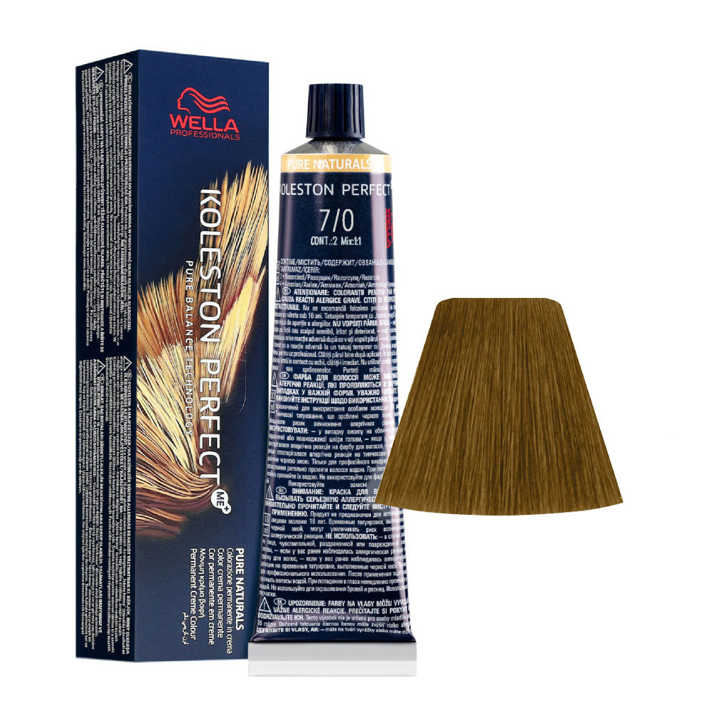 Wella Koleston Perfect Me+ Pure Naturals 7/0 Biondo Medio Naturale 60ml - colorazione permanente 