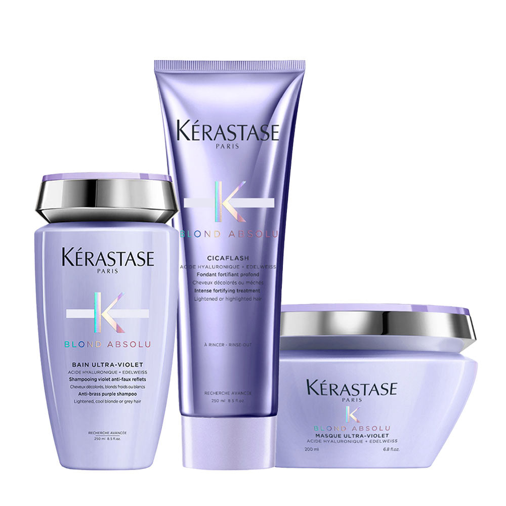 Kerastase Blond Absolu Bain Ultra Violet 250ml Cicaflash 250ml Masque Ultra Violet 200ml [all]