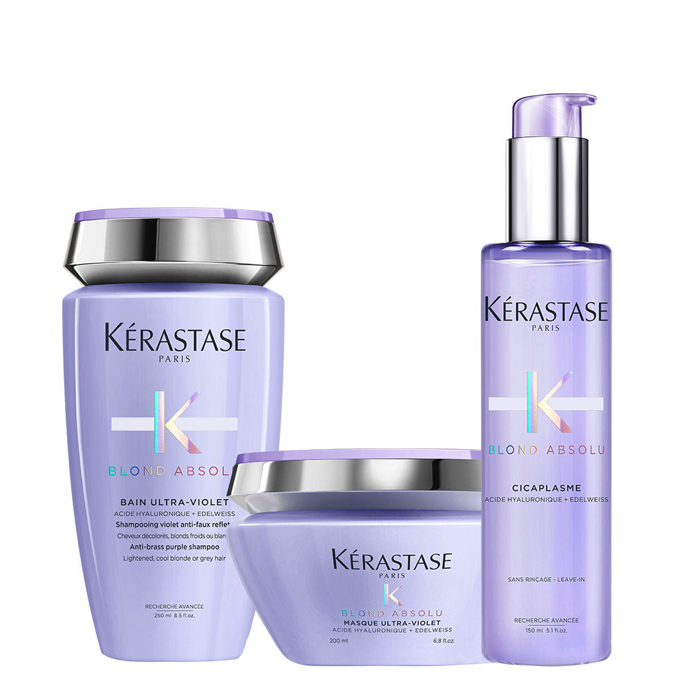 Kerastase Blond Absolu Bain Ultra Violet 250ml Masque Ultra Violet 200ml Cicaplasme 150ml [all]