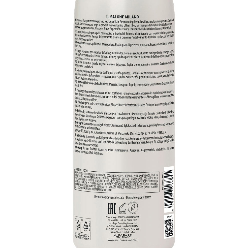Il Salone Milano Keratin Shampoo 1000ml - shampoo per capelli danneggiati e indeboliti [all]