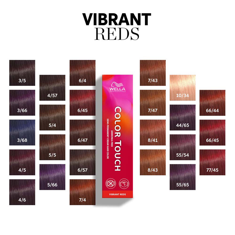 Wella Color Touch Vibrant Reds 44/65 Castano Medio Intenso Violetto 60ml  - colore semipermanente senza ammoniaca [all]