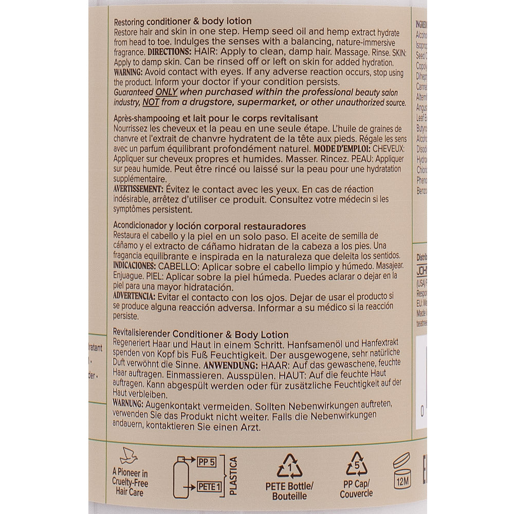 Tea Tree Hemp Restoring Conditioner & Body Lotion 300ml - idratante e rivitalizzante 2 in 1