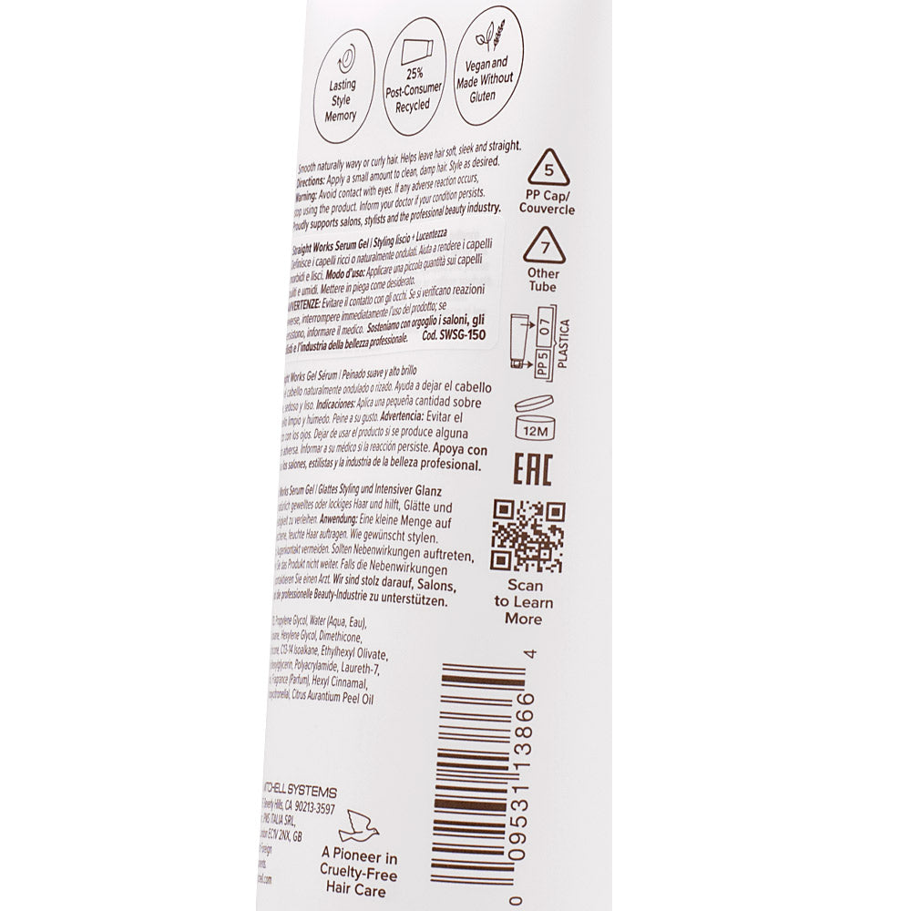 Paul Mitchell Smooth Straight Works Serum Gel 150ml - gel lisciante