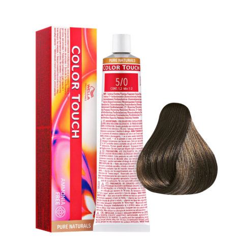 Wella Color Touch Pure Naturals 5/0 Light Brown 60ml - semi-permanent color without ammonia