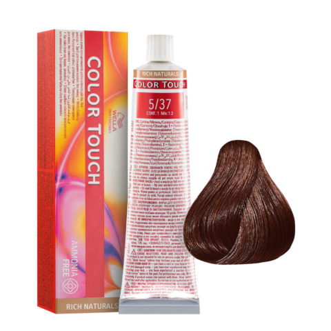 5/37 Light Brown Gold Brown Wella Color Touch Rich Naturals ammonia free 60ml