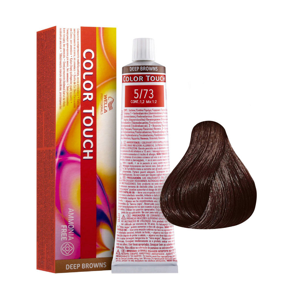 Wella Color Touch Deep Browns 5/73  Light Brown Golden Sand 60ml - demi-permanent color without ammonia