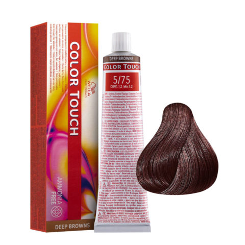 5/75 Light Brunette Mahogany Brown Wella Color Touch Deep Browns ammonia free 60ml