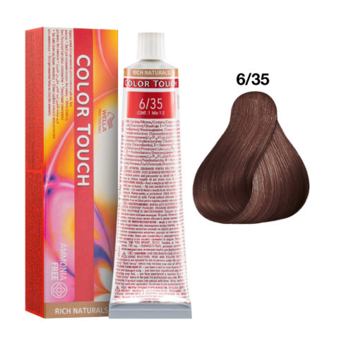 6/35 Dark Brown Golden Brown Mogano Wella Color Touch Rich Naturals ammonia free 60ml