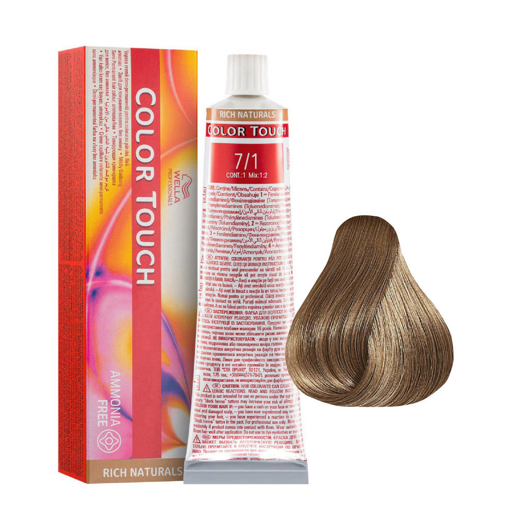Wella Color Touch Rich Naturals 7/1 Medium Ash Blonde 60ml - semi-permanent color without ammonia