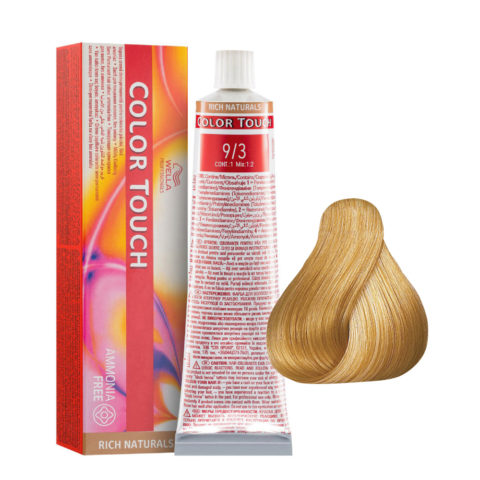 9/3 Blonde Very Clear Golden Wella Color Touch Rich Naturals ammonia free 60ml