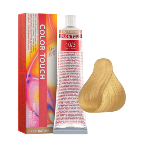 Wella Color Touch Rich Naturals 10/3 Golden Platinum Blond 60ml - semi-permanent color without ammonia