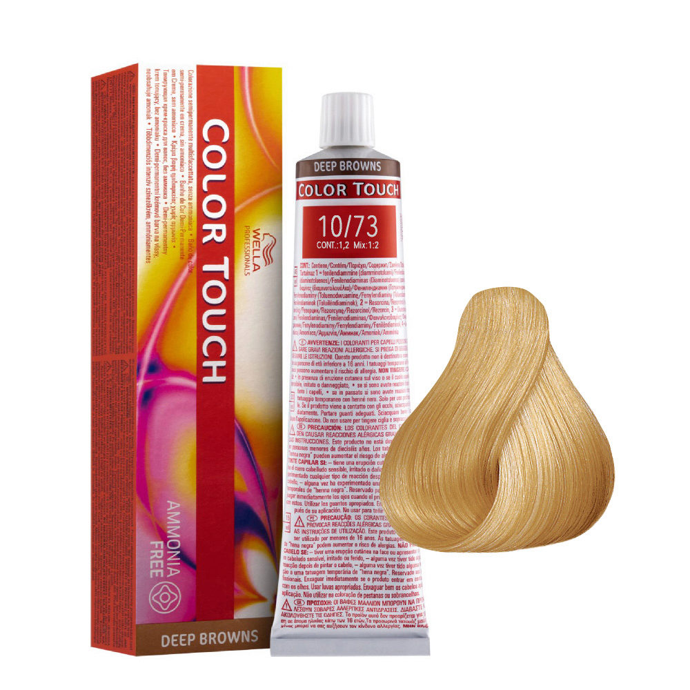 Wella Color Touch Deep Browns 10/73 Platinum Blonde Golden Sand 60ml - demi-permanent color without ammonia