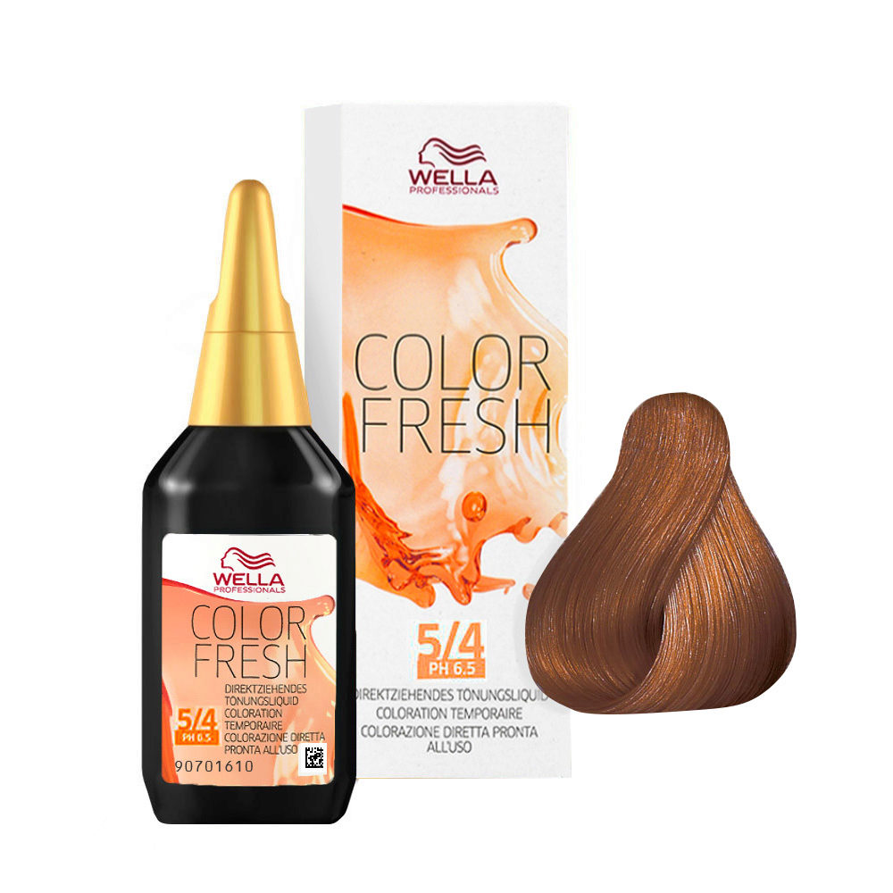 Wella Color Fresh 5/4 Coppery Light Brown 75ml - conditioning colour enhancer without ammonia