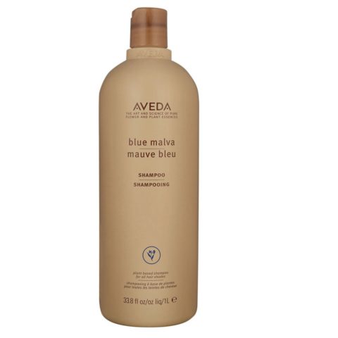 Aveda Blue Malva Shampoo 1000ml - anti-yellowing toning shampoo for gray and white hair