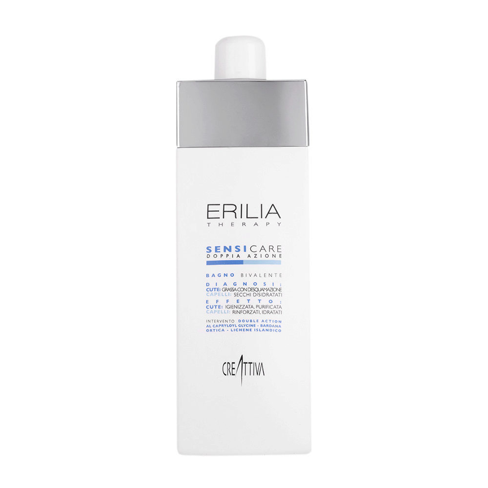 Creattiva Erilia Sensicare Doppia Azione Bagno Bivalente 750ml - oily scalp and dry hair shampoo double action