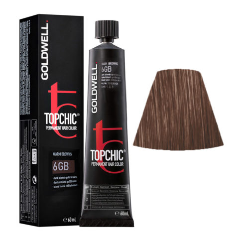 6GB Dark blonde gold brown Goldwell Topchic Warm browns tb 60ml