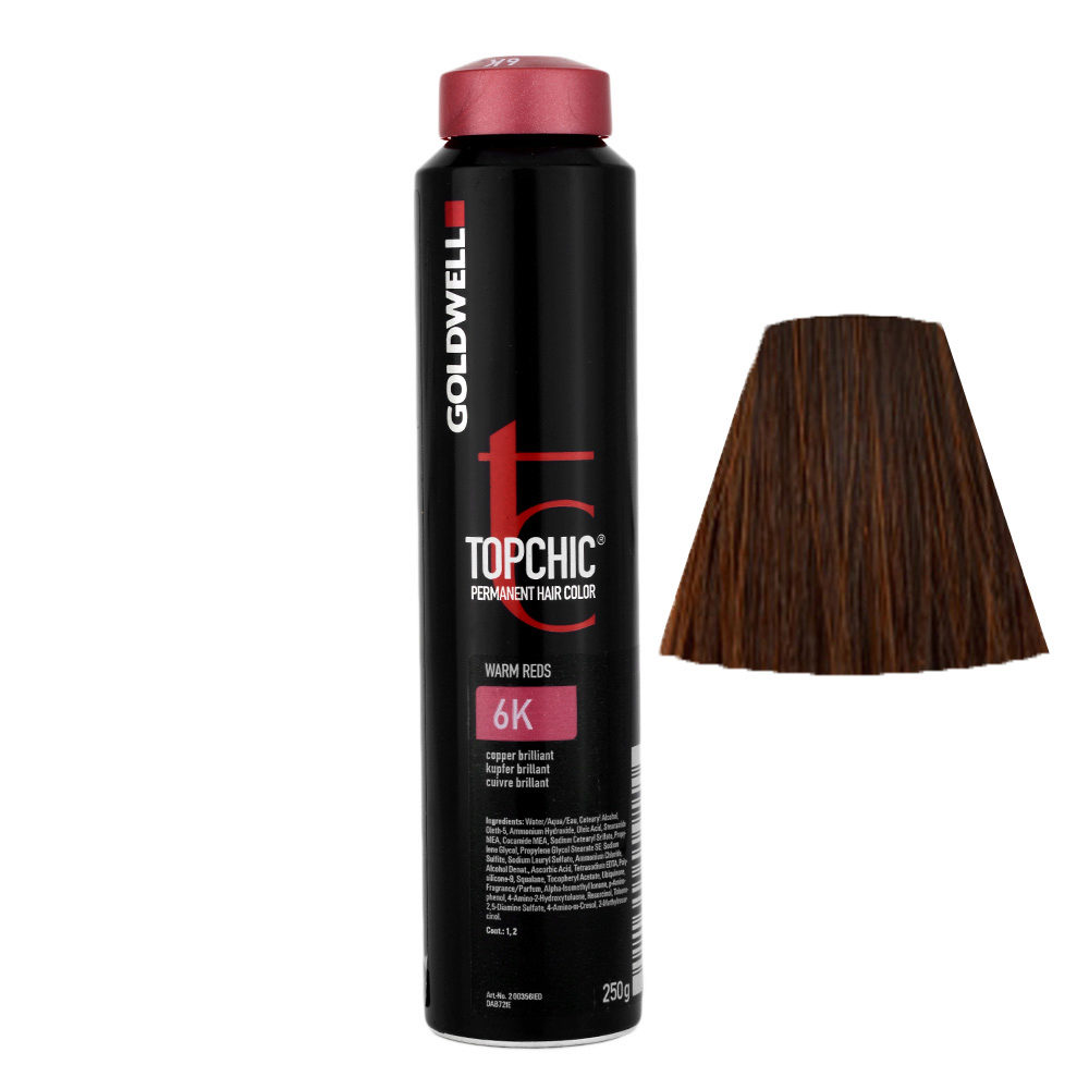 6K Copper brilliant Goldwell Topchic Warm reds can 250gr