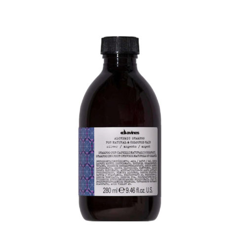 Davines Alchemic Shampoo Silver 280ml - intensifying shampoo for platinum blonde and gray hair highlights