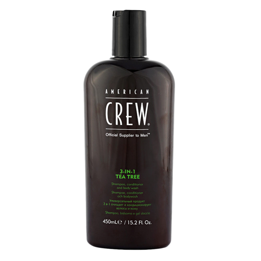 American Crew Tea Tree 3 in 1 Shampoo Conditioner and Body Wash 450ml