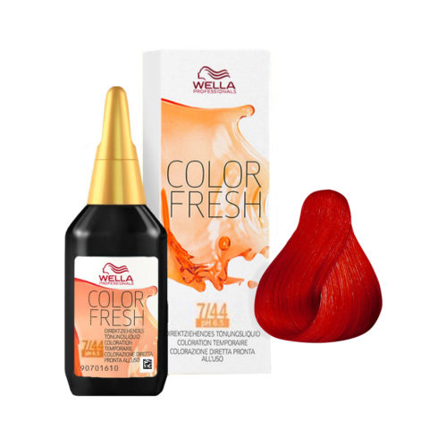 Wella Color Fresh 7/44 Medium Intense Copper Blonde 75ml - conditioning colour enhancer without ammonia