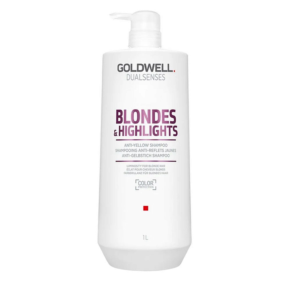 Goldwell Dualsenses Blonde & Highlights Anti-Yellow Shampoo 1000ml - anti-yellow shampoo for colored or natural hair