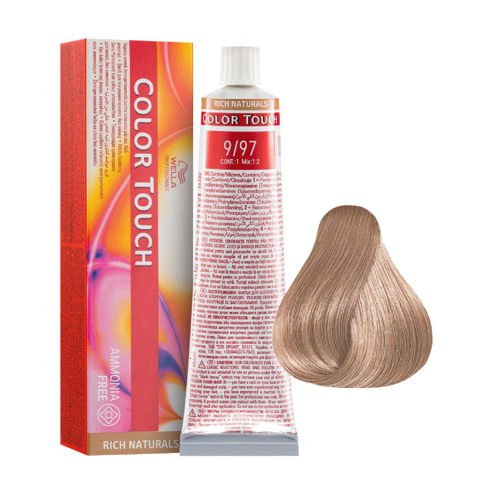 9/97 Blonde Very Cendre Wella Touch Rich Naturals ammonia free 60ml Hair Gallery