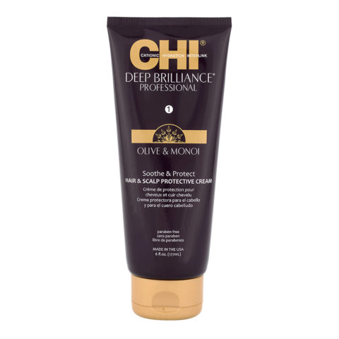CHI Deep Brilliance Olive & Monoi Soothe & Protect Cream 177ml - protective cream for scalp and hair