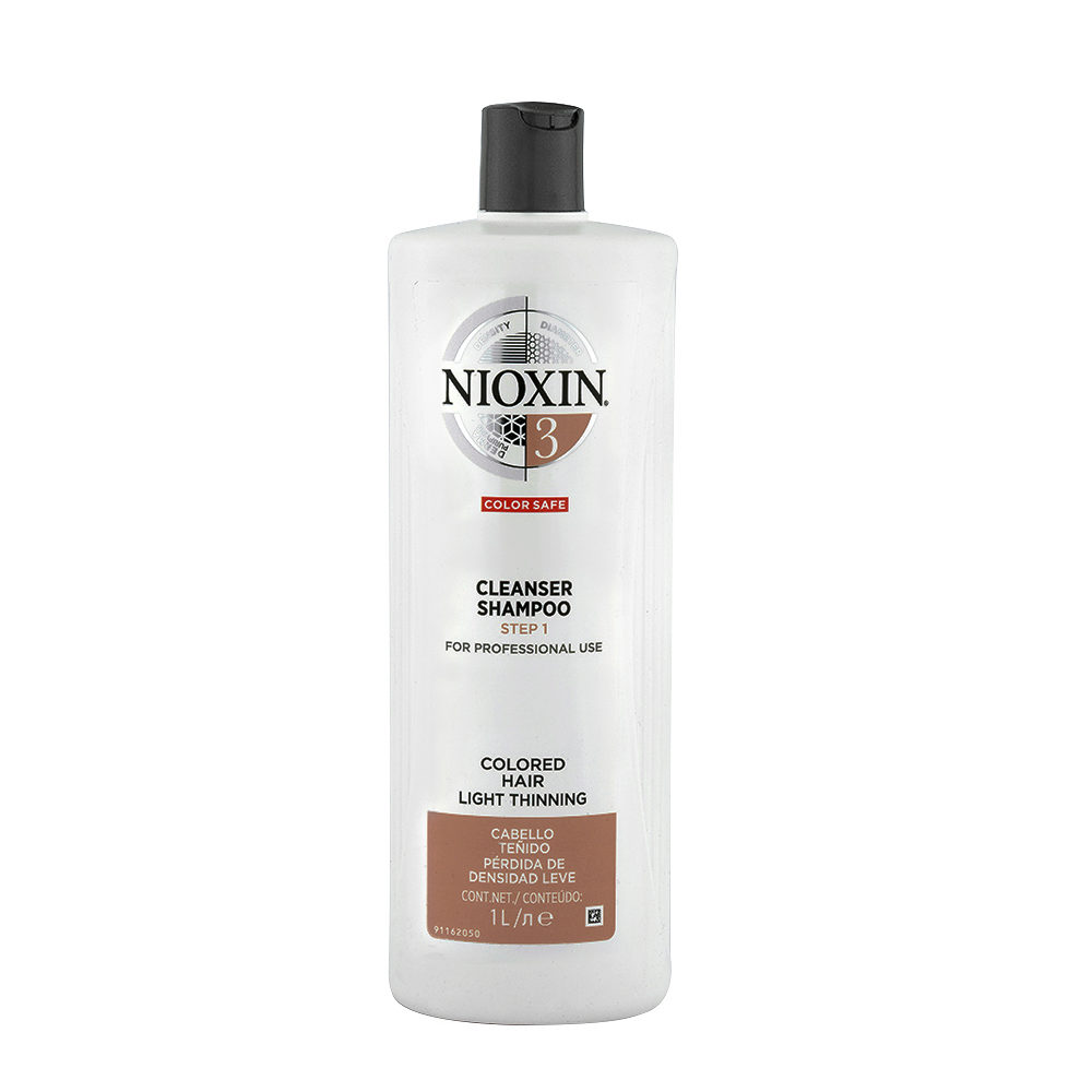 Nioxin System3 Cleanser Shampoo 1000ml - shampoo for coloured hair with slight thinning