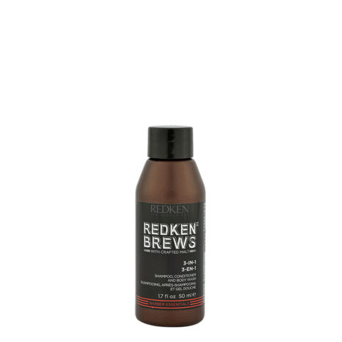 Redken Brews Man 3-IN-1 Shampoo, Conditioner e Bodywash 50ml