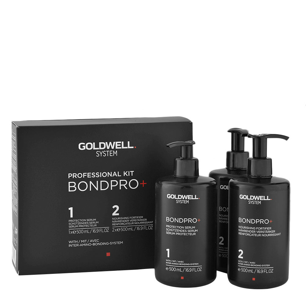 Goldwell Bond Pro  Kit 3x500ml (1 Protect. Serum   2 Nourishing Fortif.) -  strengthening kit for damaged hair