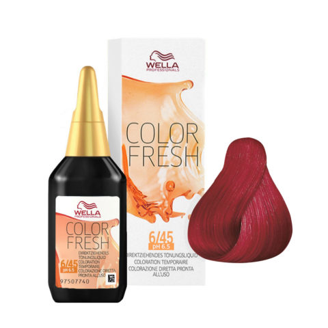 Wella Color Fresh 6/45  Copper Mahogany Dark Blonde 75ml - conditioning colour enhancer without ammonia