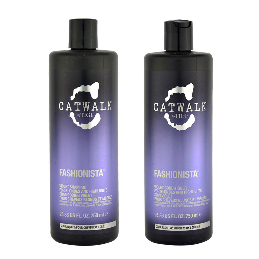 Tigi Catwalk Fashionista Violet kit shampoo 750ml conditioner 750ml For Blonde Hair