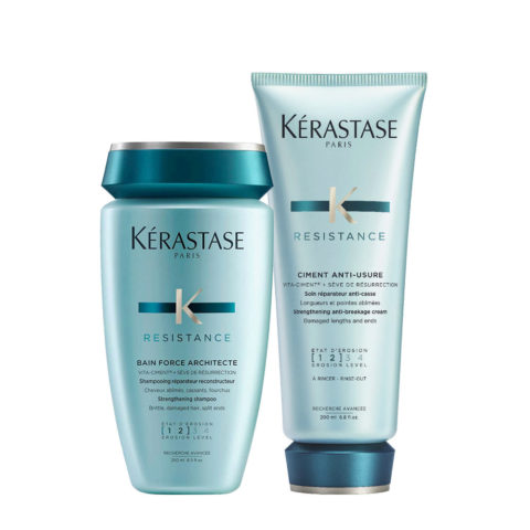 Kerastase Résistance Kit Reinforcing Shampoo 250ml + Conditioner 200ml For Damaged And Weak Hair