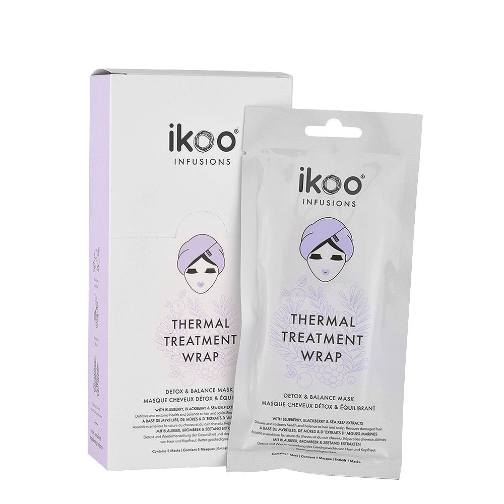 Ikoo Thermal treatment wrap Detox & balance mask 5x35g - purifying balancing mask