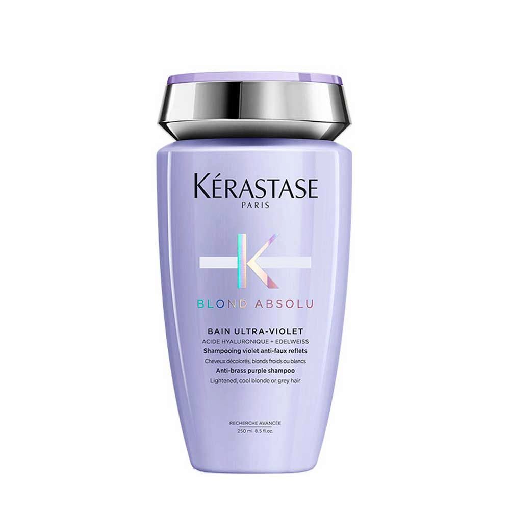 Kerastase Blond Absolu Bain Ultra Violet 250ml - shampoo antigiallo per capelli biondi, grigi, bianchi e platino