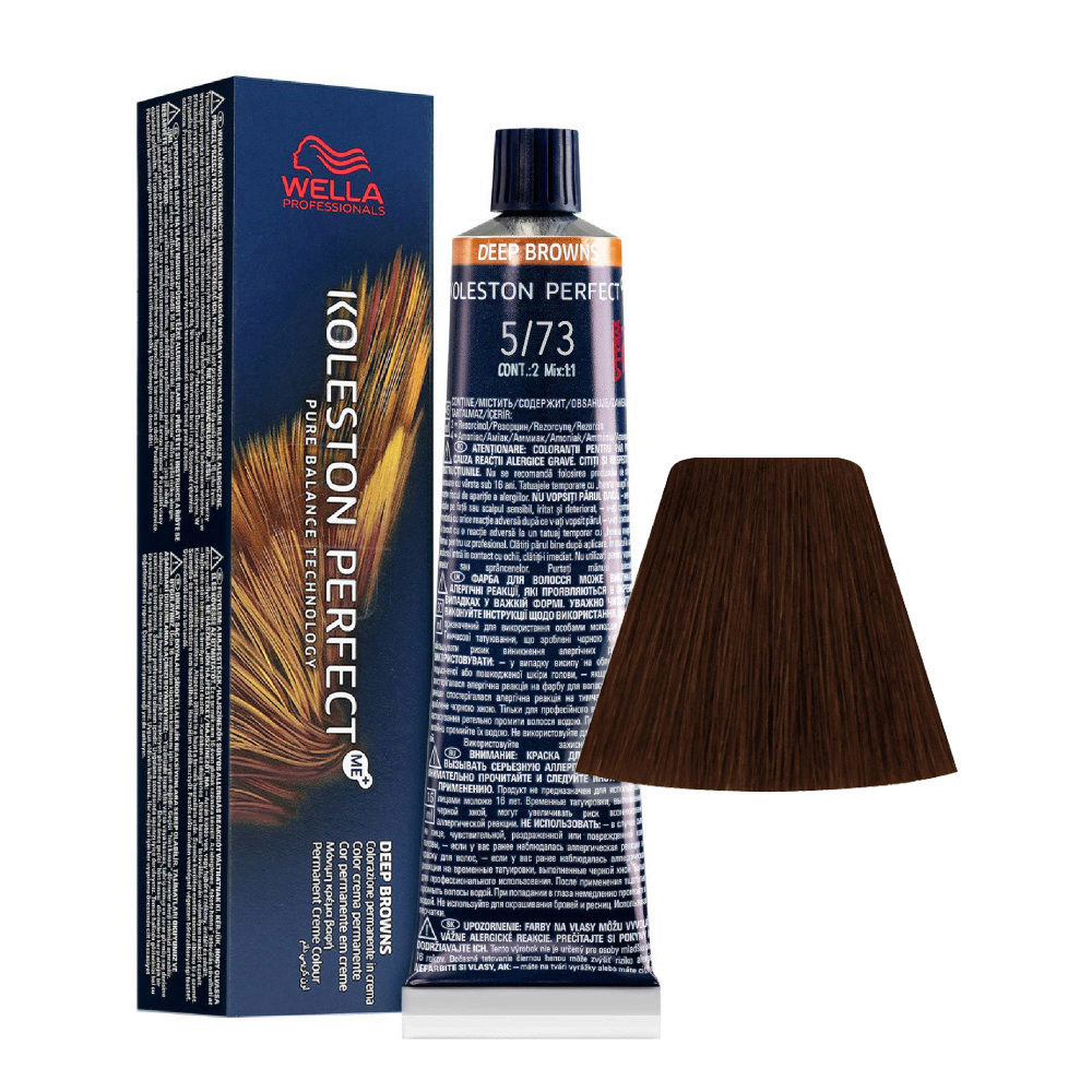 Wella Koleston Perfect Me+ Deep Browns 5/73 Light Golden Sand Brown 60ml - permanent colouring