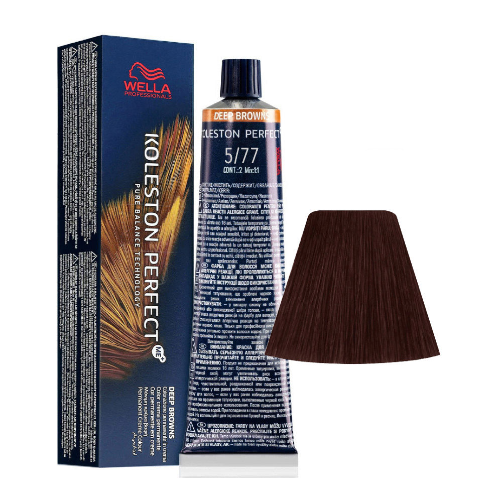 Wella Koleston Perfect Me+ Deep Browns 5/77 Light Intense Sand Brown 60ml - permanent colouring