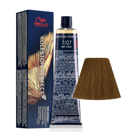 Wella Koleston Perfect Me+ Pure Naturals 7/07 Medium Natural Sand Blonde 60ml - permanent colouring