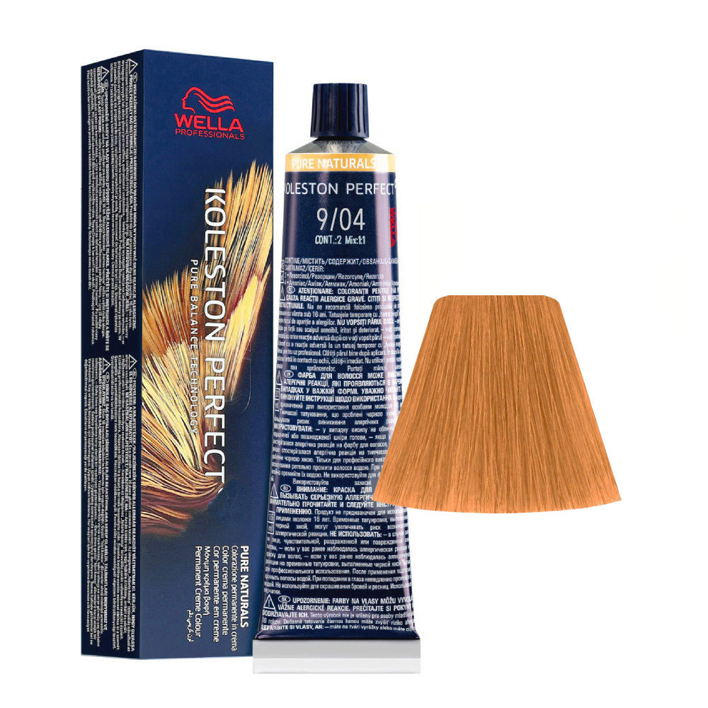 Wella Koleston Perfect Me+ Pure Naturals 9/04 Very Light Natural Copper Blonde 60ml - permanent colouring