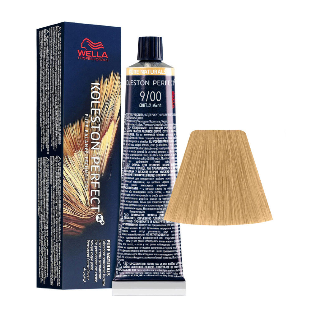 Wella Koleston Perfect Me+ Pure Naturals 9/00 Very Light Natural Blonde 60ml - permanent colouring