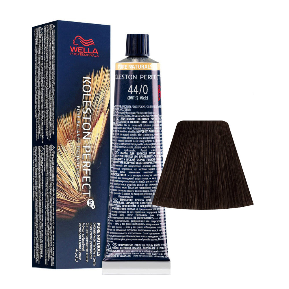 Wella Koleston Perfect Me+ Pure Naturals 44/0 Medium Intense Brown 60ml - permanent colouring