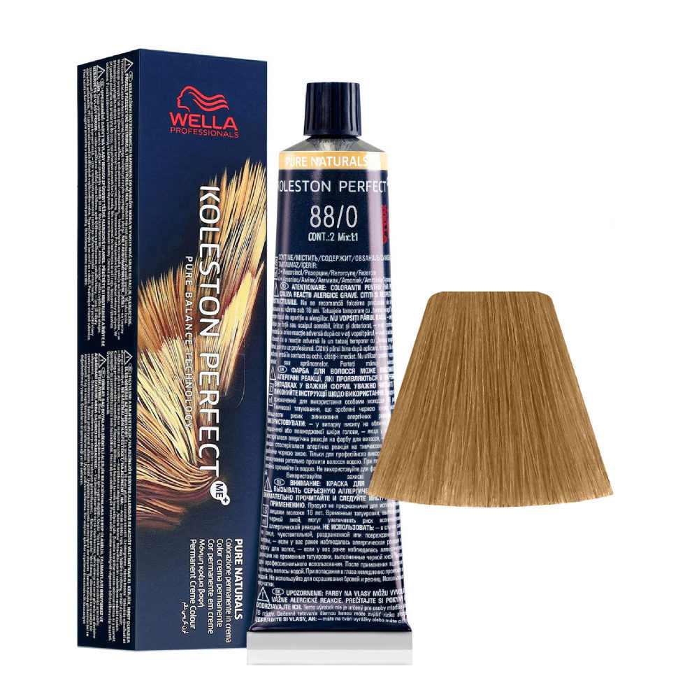 Wella Koleston Perfect Me+ Pure Naturals 88/0 Intense Light Blonde 60ml - permanent colouring