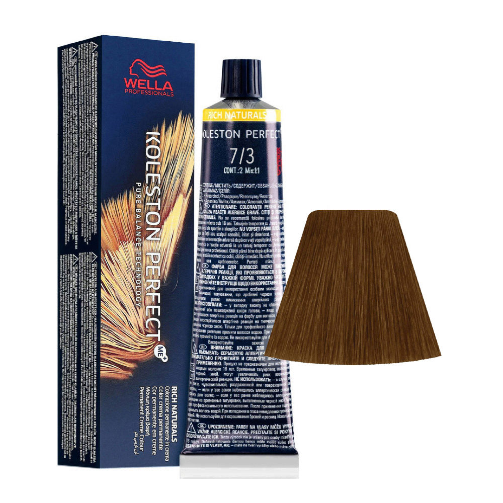 Wella Koleston Perfect Me+ Rich Naturals 7/3 Medium Golden Blonde 60ml - permanent colouring