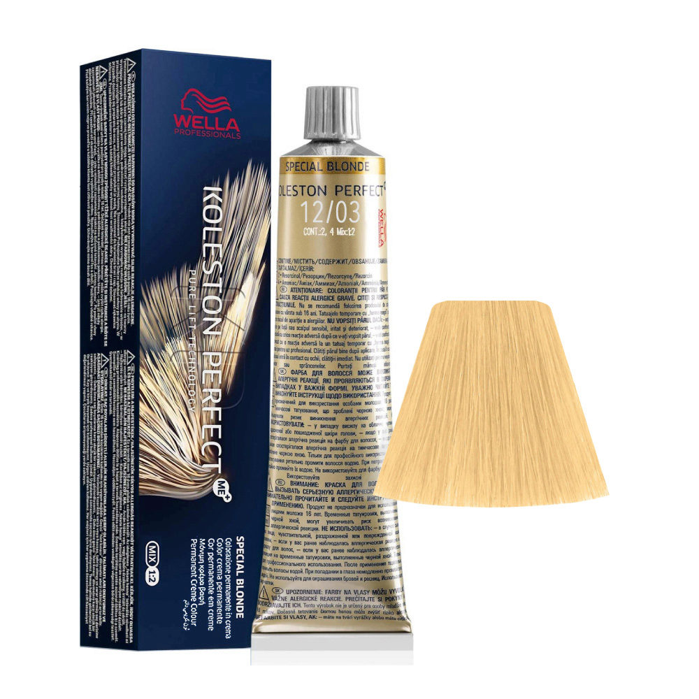 Wella Koleston Perfect Me+ Special Blondes 12/03 Natural Gold 60ml - permanent colouring