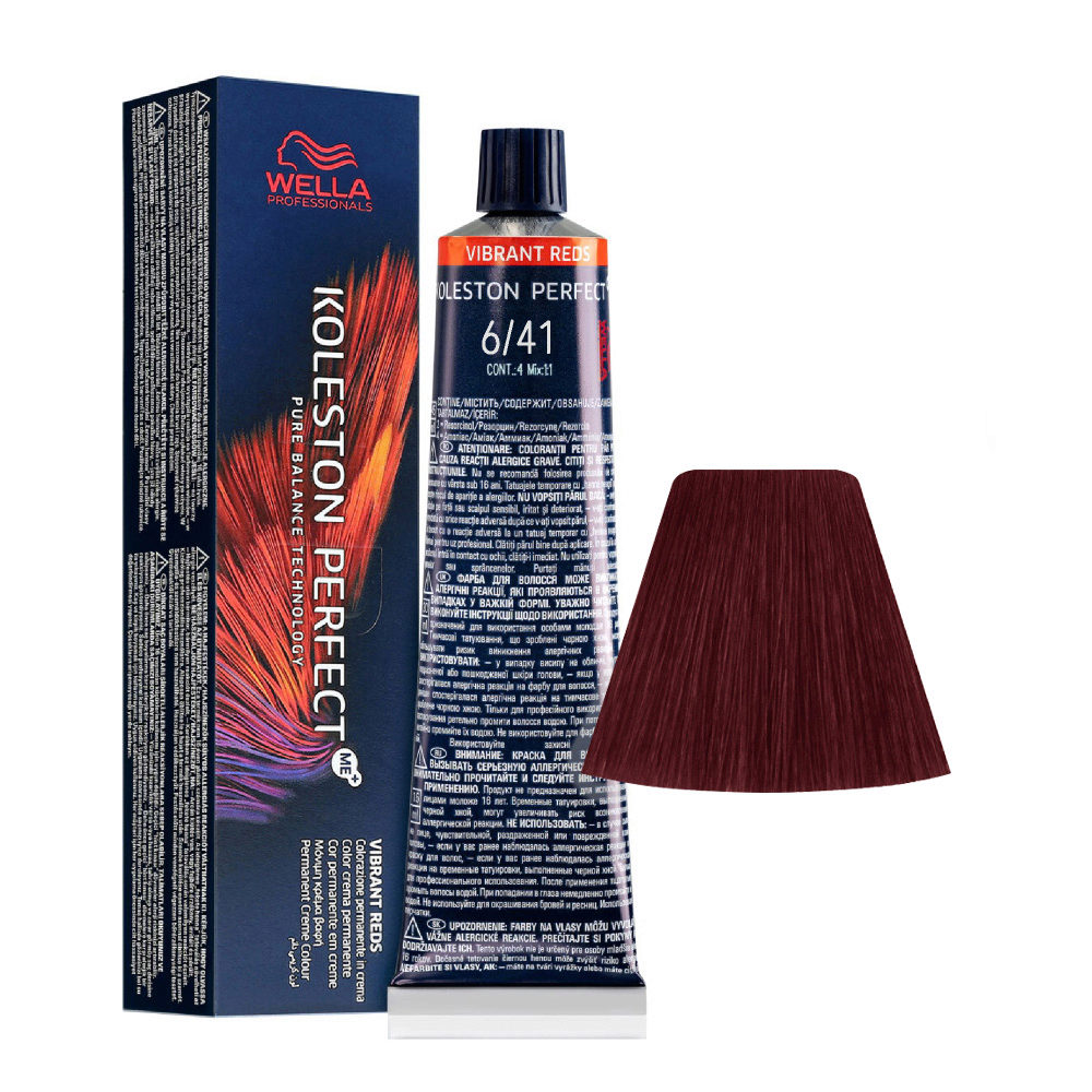 Wella Koleston Perfect Me+ Vibrant Reds 6/41 Dark Blonde Copper Ash 60ml - permanent colouring