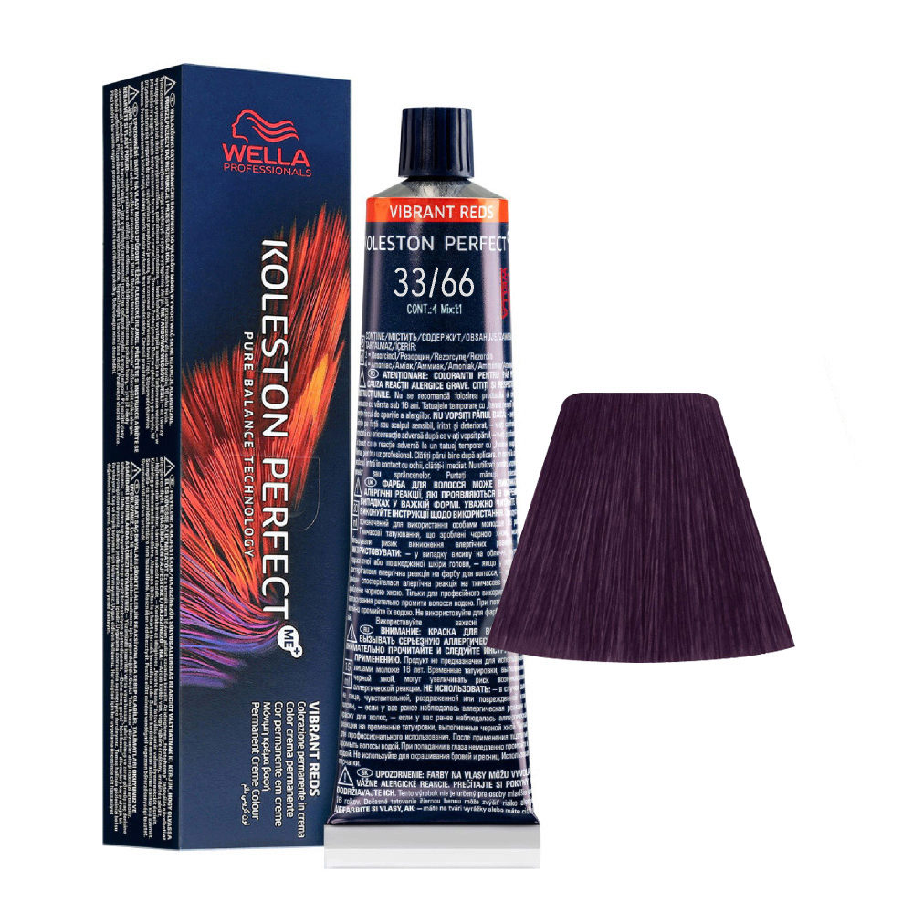 Wella Koleston Perfect Me+ Vibrant Reds 33/66 Intense Dark Brown Intense Violet 60ml - permanent colouring