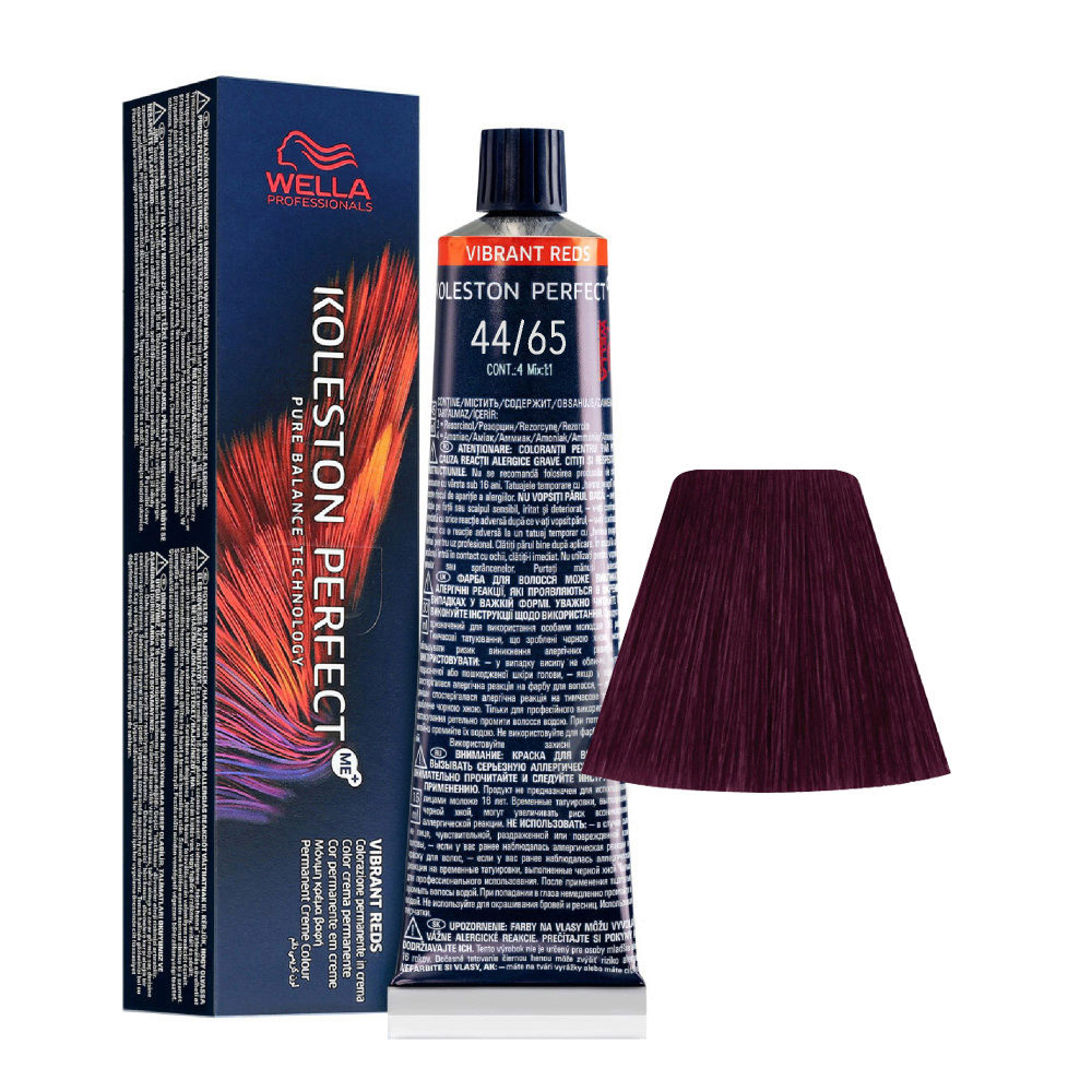 Wella Koleston Perfect Me+ Vibrant Reds 44/65 Medium Intense Brown Violet Mahogany 60ml - permanent colouring