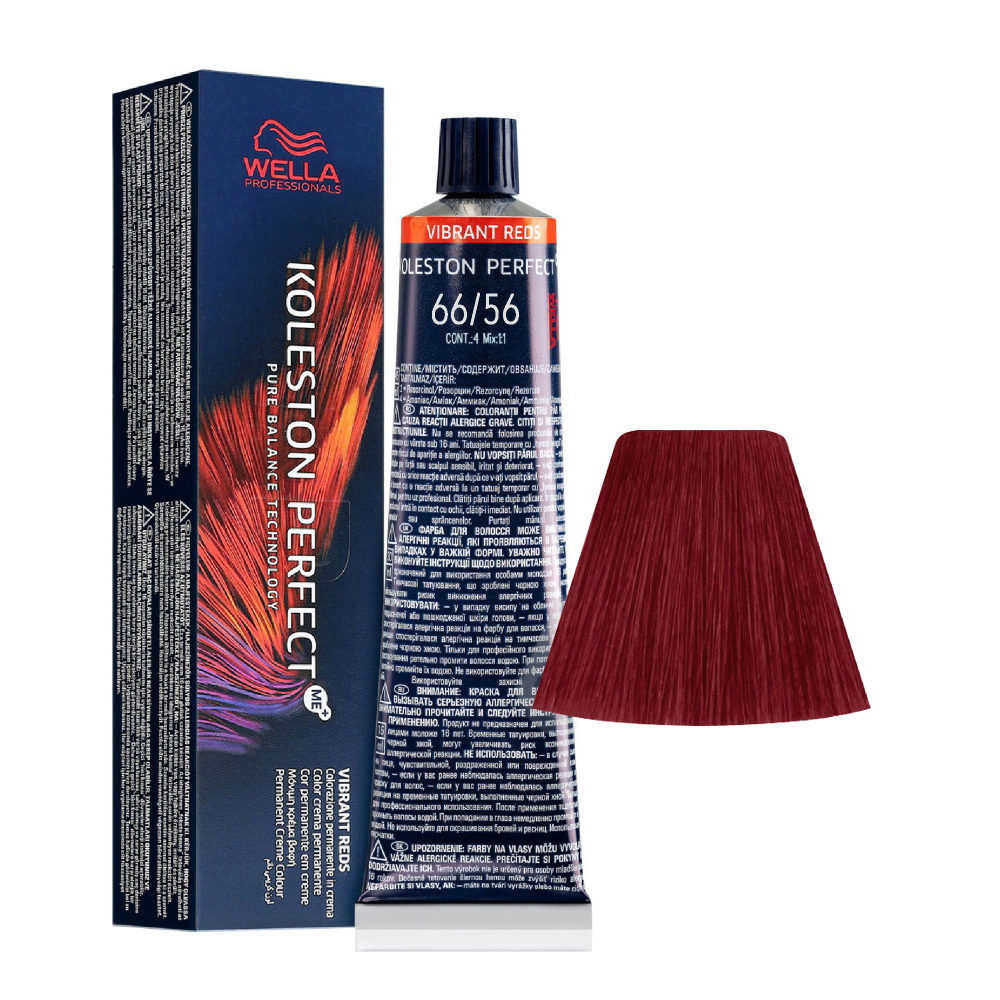 Wella Koleston Perfect Me+ Vibrant Reds 66/56 Intense Dark Blonde Mahogany Violet 60ml - permanent colouring