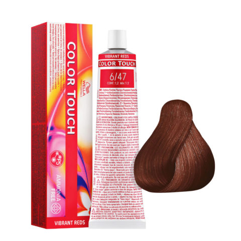 Wella Color Touch Vibrant Reds 6/47 Dark Copper Sand Blonde 60ml - semi-permanent color without ammonia