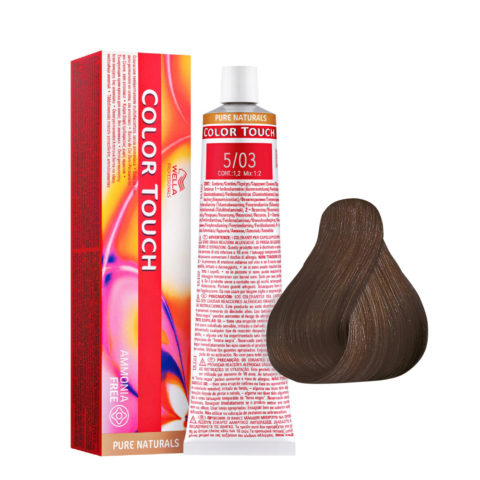Wella Color Touch Pure Naturals 5/03 Natural Light Golden Brown 60ml - semi-permanent color without ammonia